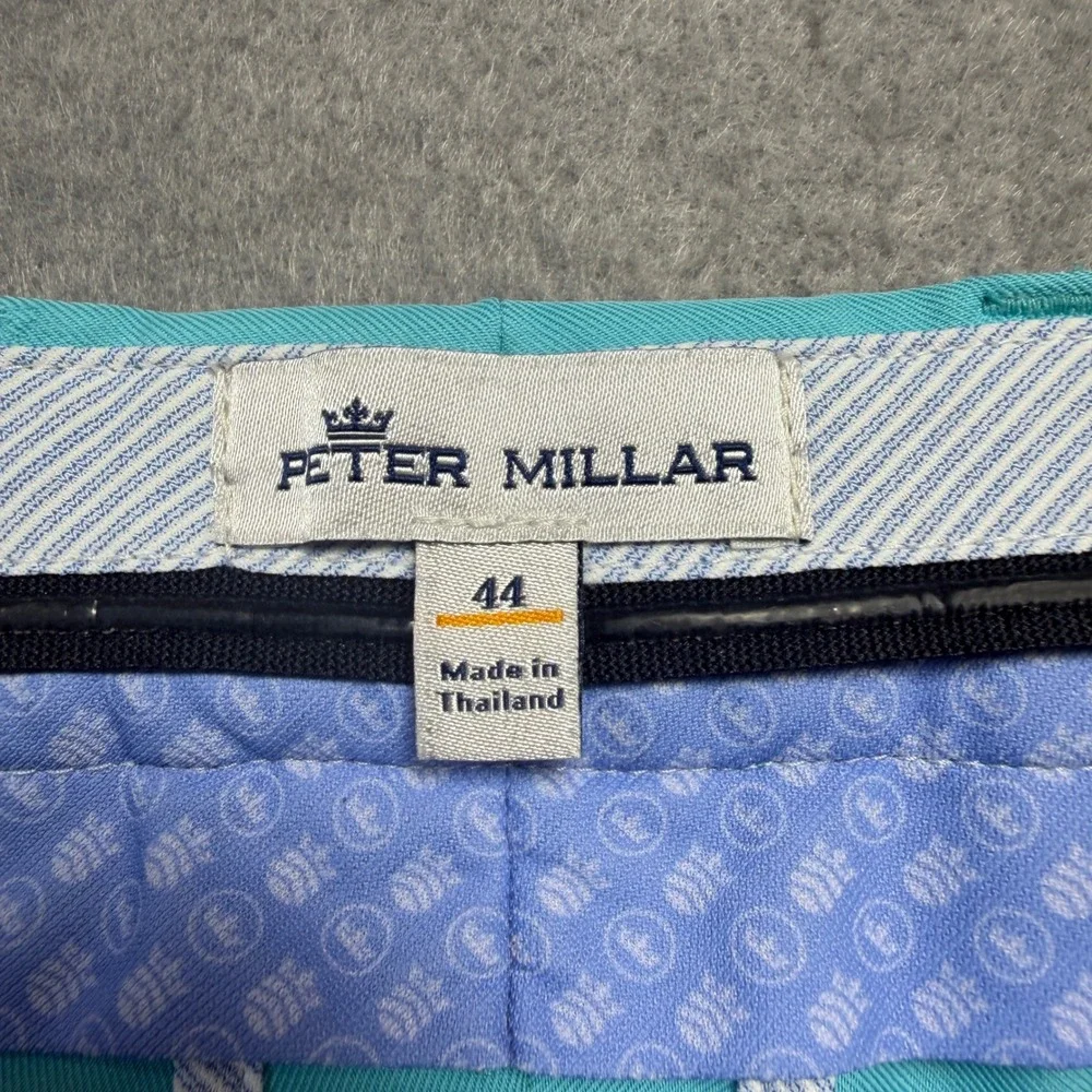 Peter Millar Mens Performance Golf Shorts Turquoise Blue Size 44 Stretch Summer‎